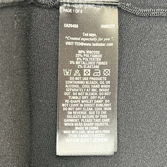 Ted Baker London Black Gold Jenkin Jacquard Dress $279 - Picture 11 of 15